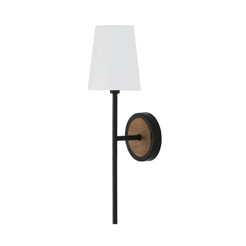 Jonah One Light Wall Sconce Light Wood and Matte Black