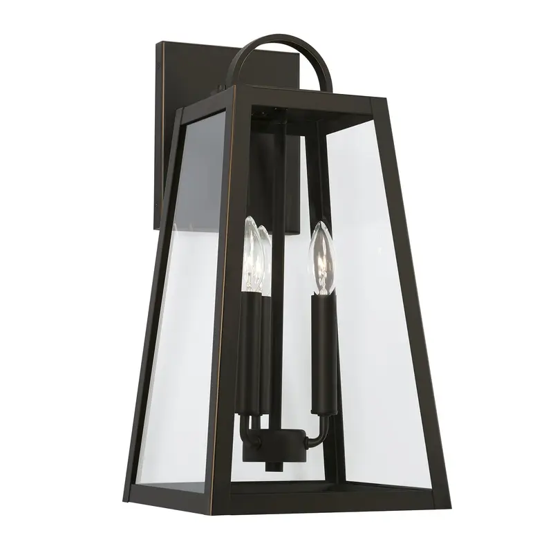 Leighton Three Light Outdoor Wall Lantern Oiled Bronze