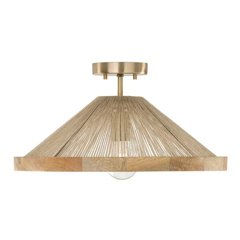 Maya One Light Semi Flush Mount Matte Brass