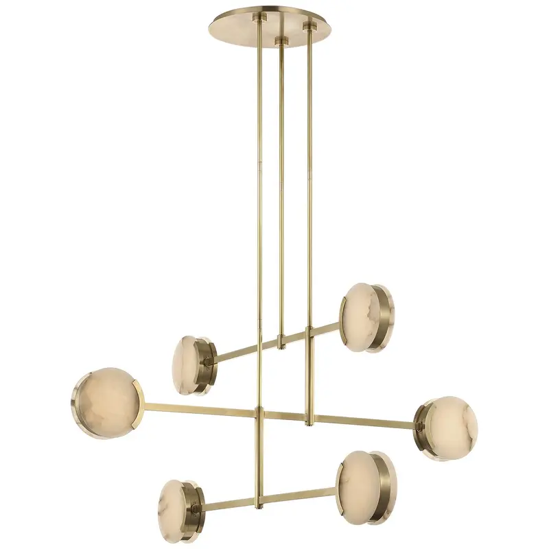 Melange LED Chandelier Antique-Burnished Brass
