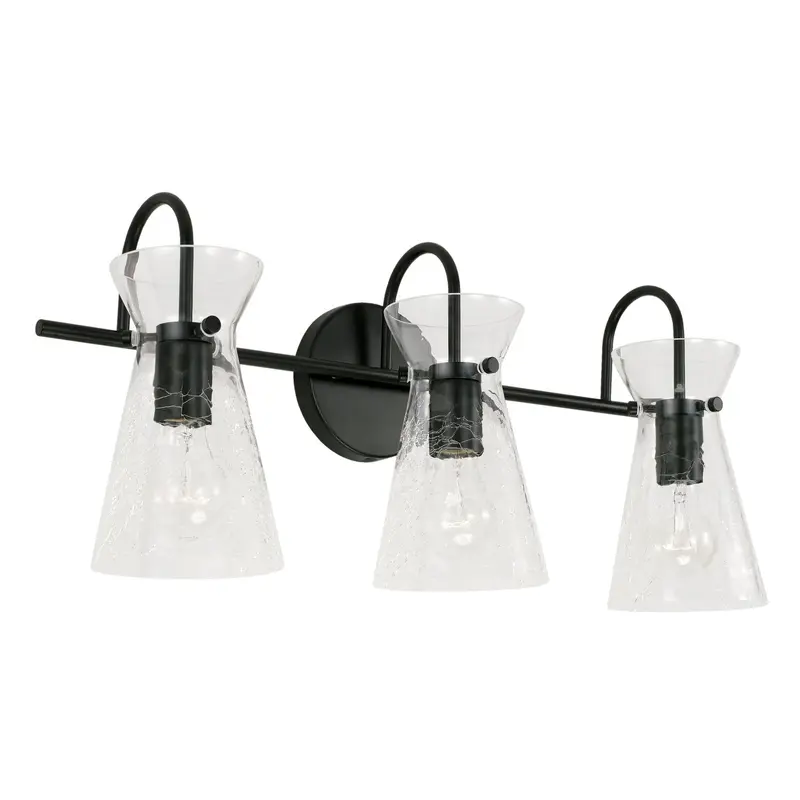 Mila Three Light Vanity Matte Black