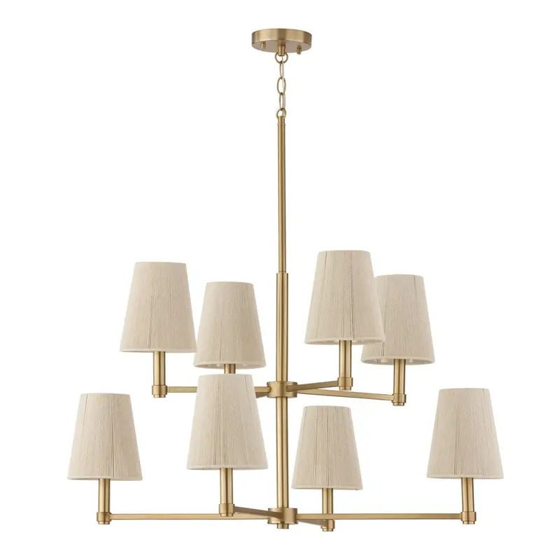 Mira Eight Light Chandelier Matte Brass