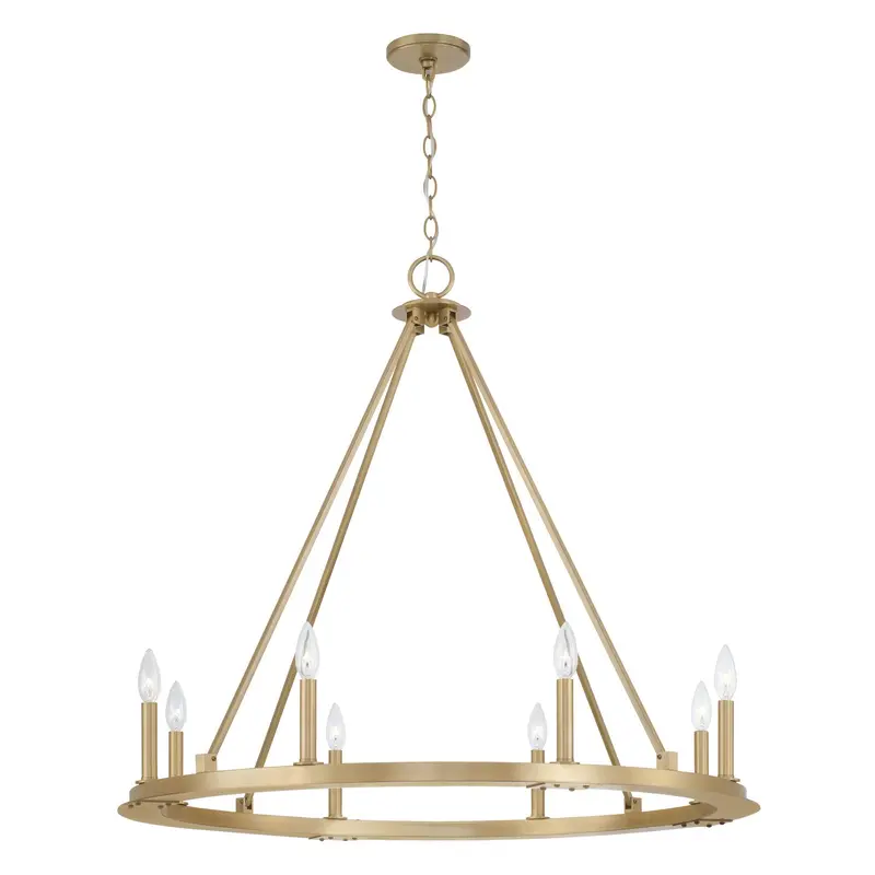 Pearson Eight Light Chandelier Aged Brass