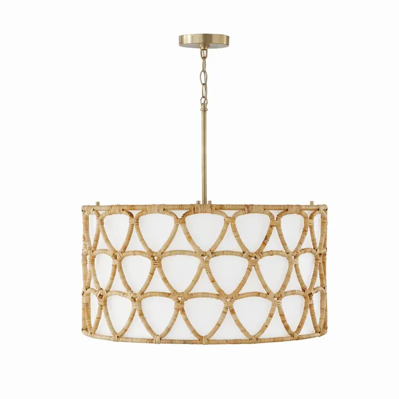 Tulum Four Light Pendant Matte Brass
