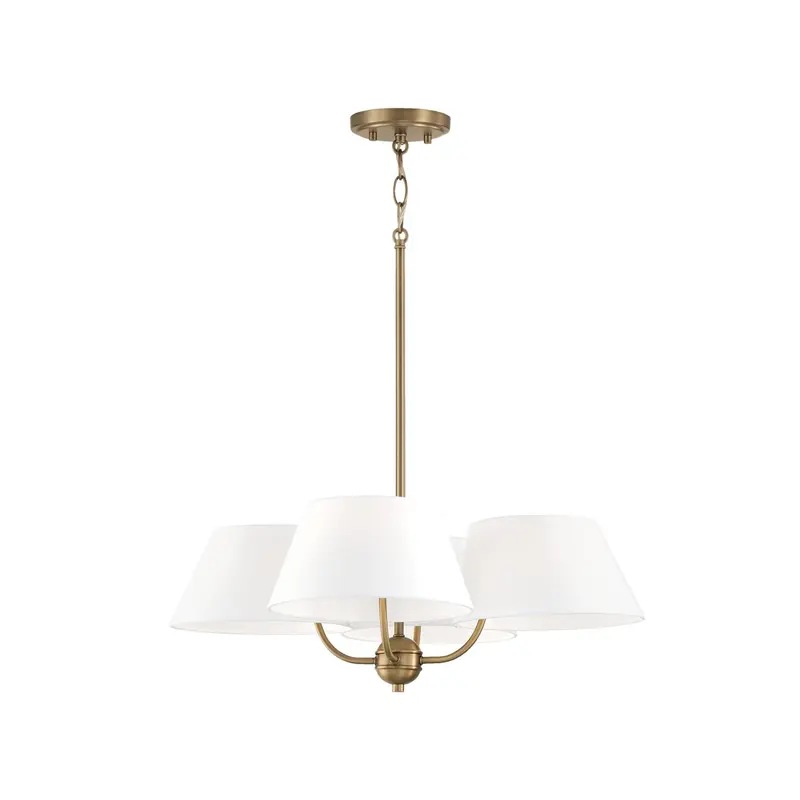 Welsley Four Light Chandelier Aged Brass