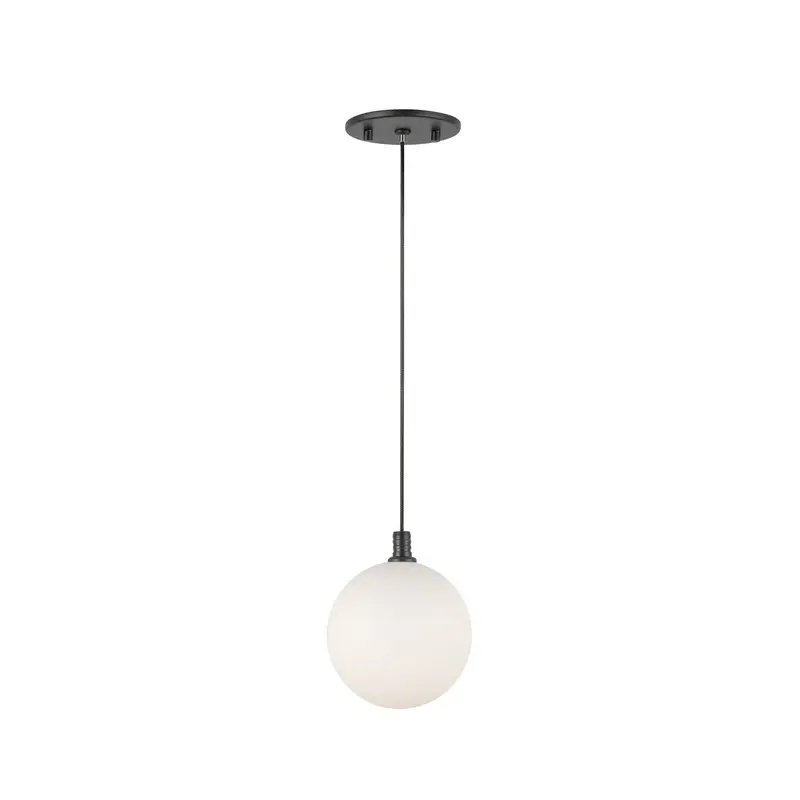 Bolla LED Pendant Black/Opal Glass