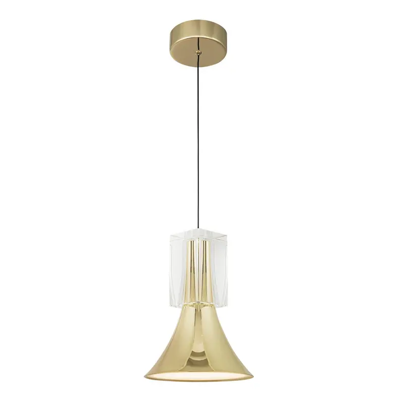 Floe LED Pendant Metallic Brass/Clear Crystal