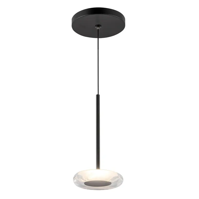 Stephord LED Pendant Black/Clear Glass