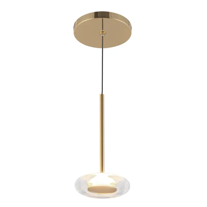 Stephord LED Pendant Metallic Brass/Clear Glass