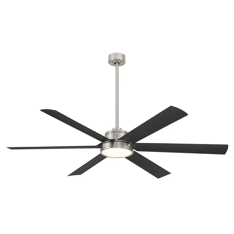 Cairo 65"Ceiling Fan Brushed Nickel Wet W/ Coal