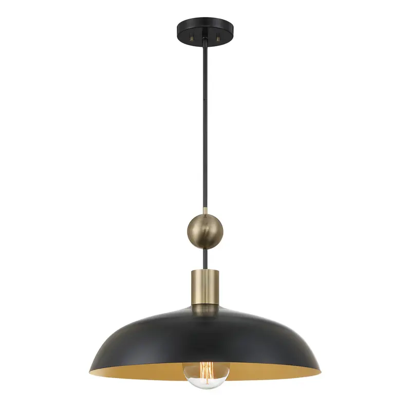 Biloxi One Light Pendant Coal And Weathered Antique Bra