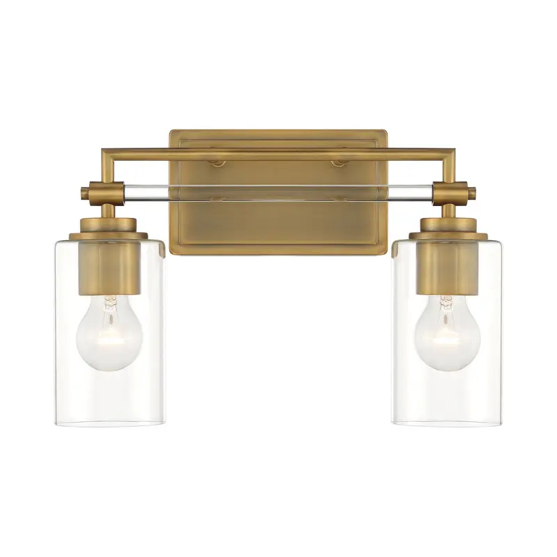 Binsly Two Light Bath Vanity Antique Noble Brass