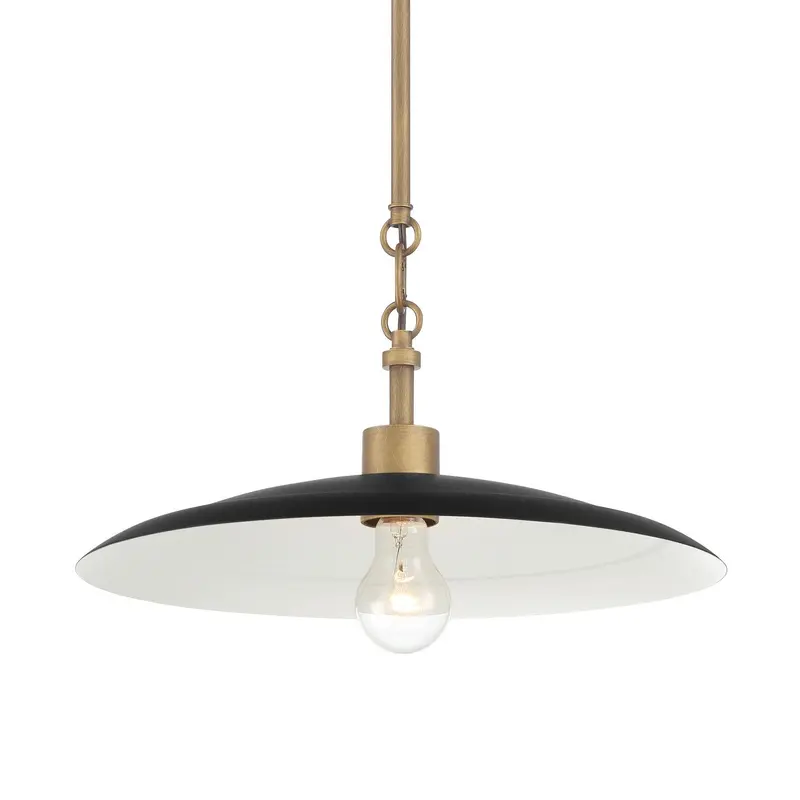 York One Light Pendant Natural Brass