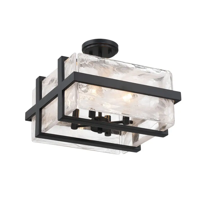 Cloud Break Four Light Semi Flush Mount Coal
