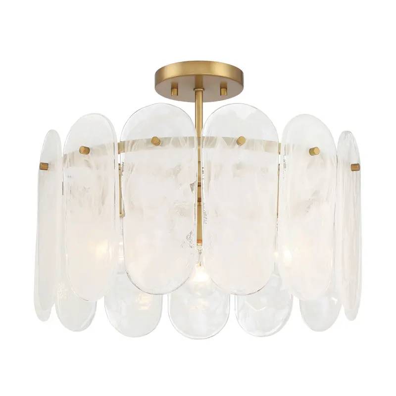 Oldmill Three Light Semi Flush Mount Legacy Brass
