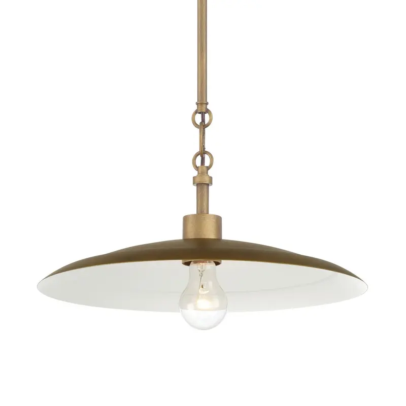 York One Light Pendant Natural Brass & Dark Matte Coa