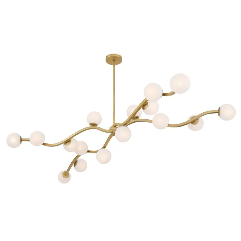 Curven 16 Light Chandelier Legacy Brass