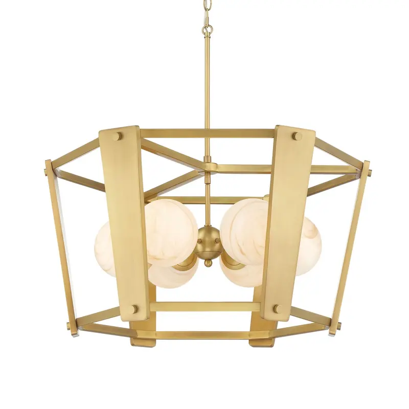 Shimmer Six Light Pendant Legacy Brass