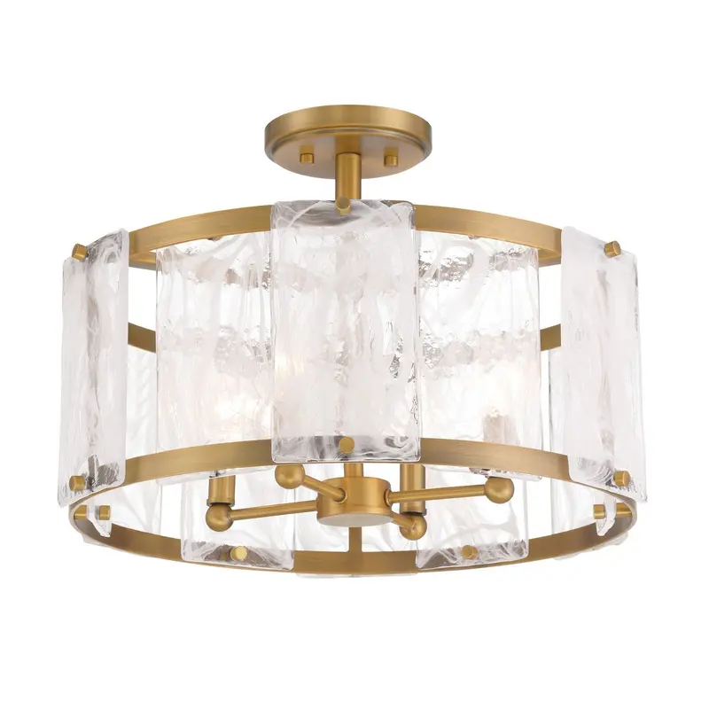 Veil Four Light Semi Flush Mount Legacy Brass