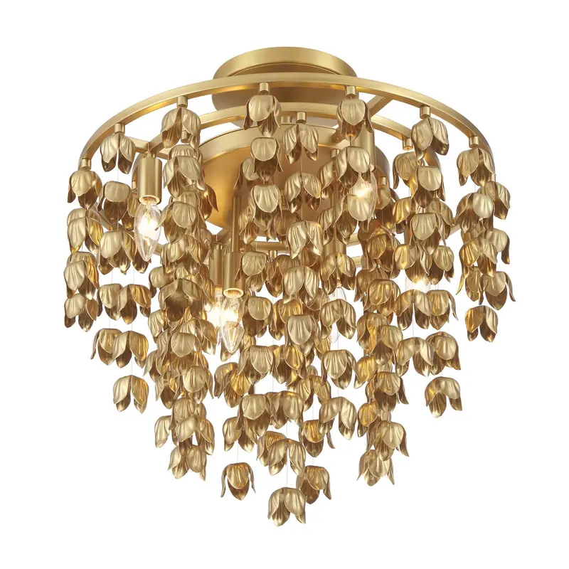 Ashgrove Six Light Semi Flush Mount Legacy Brass