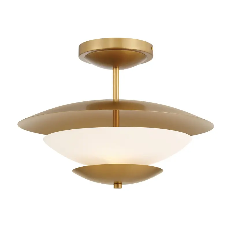 Solara Three Light Semi Flush Mount Legacy Brass