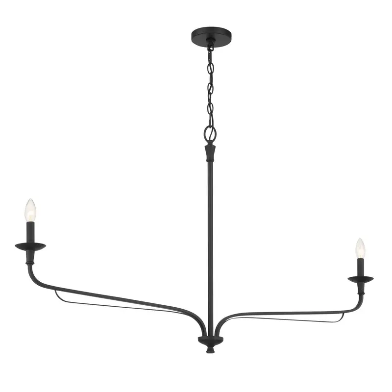 Velena Two Light Chandelier Dark Matte Black