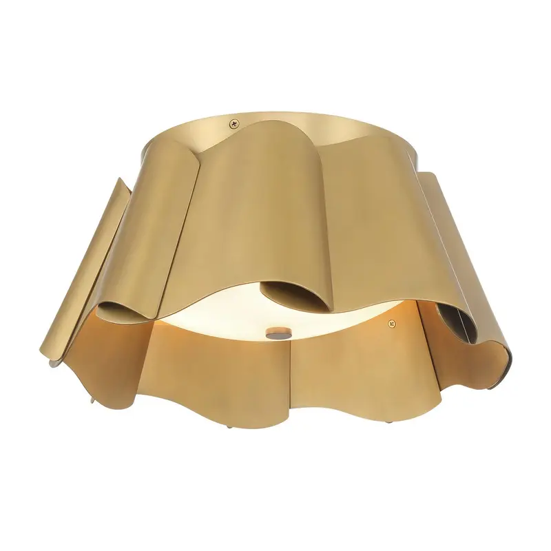 Waveform Three Light Flush Mount Legacy Brass