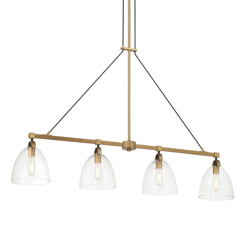 Sommersby Four Light Island Pendant Legacy Brass & Matte Coal