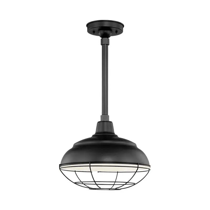 R Series One Light Pendant Satin Black