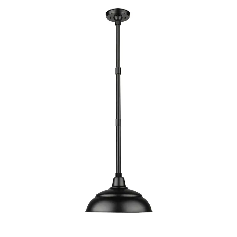 R Series One Light Warehouse Shade Satin Black