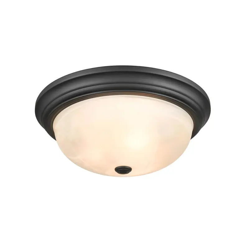 Three Light Flushmount Matte Black