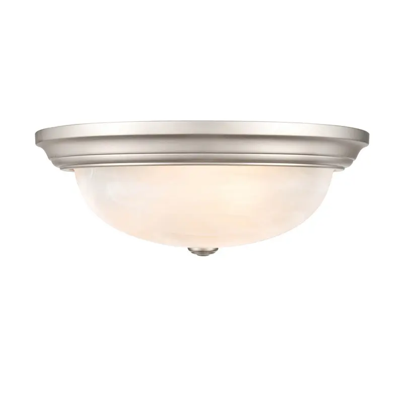 Three Light Flushmount Satin Nickel