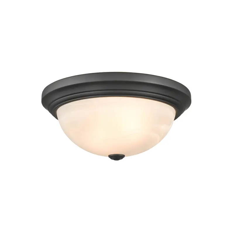 Two Light Flushmount Matte Black