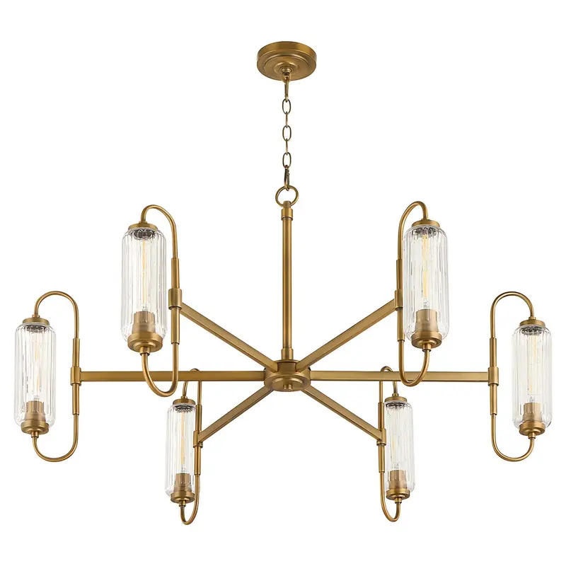 Whitmire Six Light Chandelier Brushed Brass