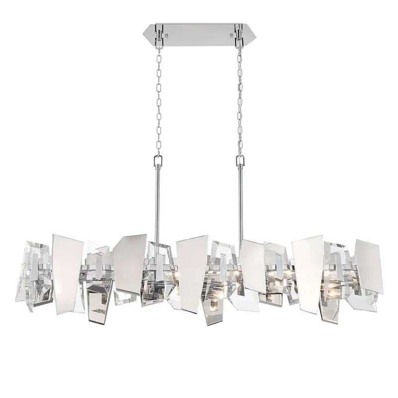 Castellana Six Light Linear Chandelier Chrome