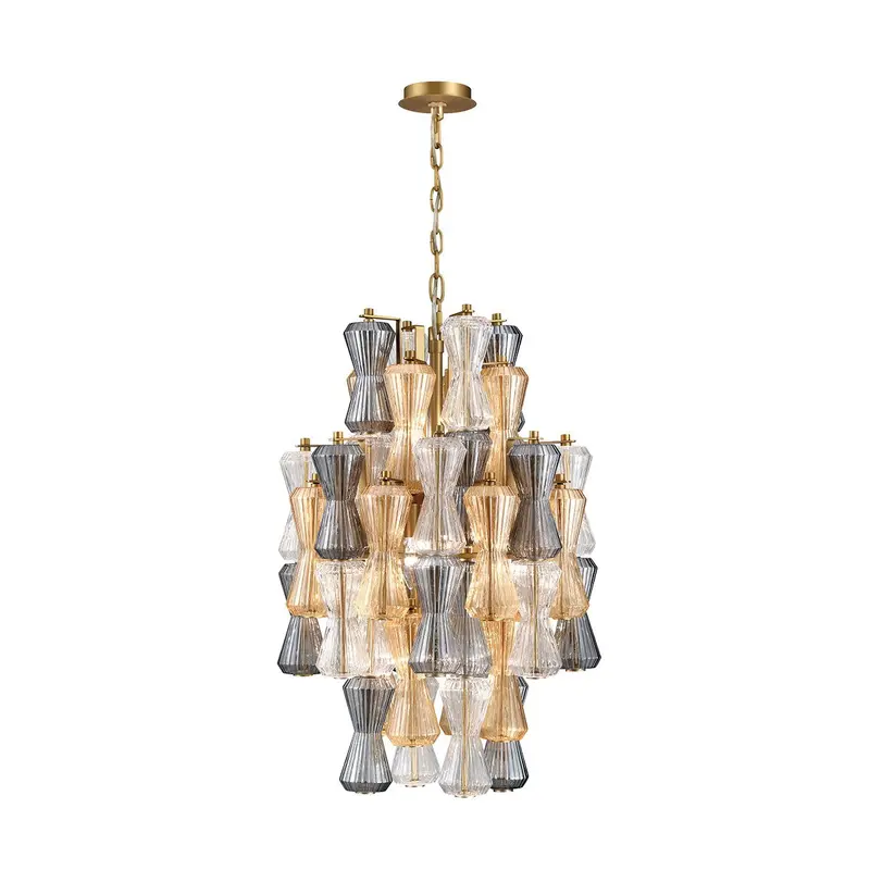 Veneto Eight Light Chandelier Aged Brass