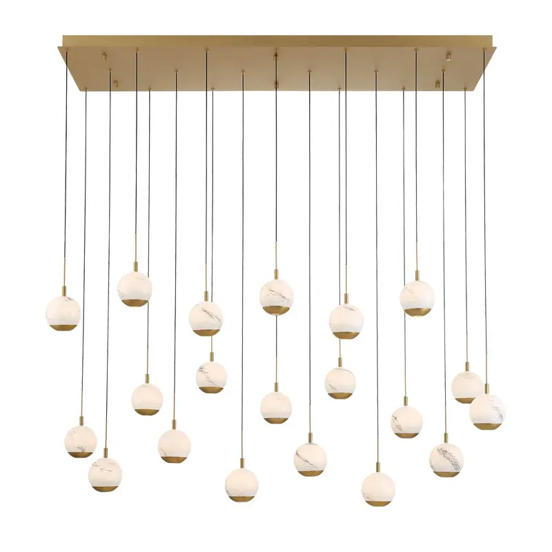 Baveno LED Chandelier Painted Antique Brass