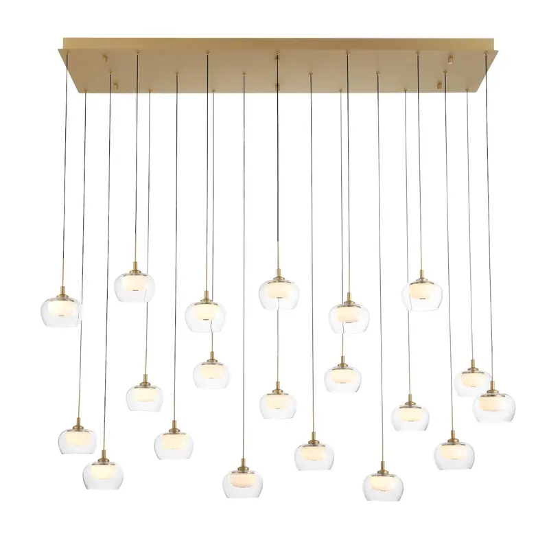 Manarola LED Chandelier Painted Antique Brass