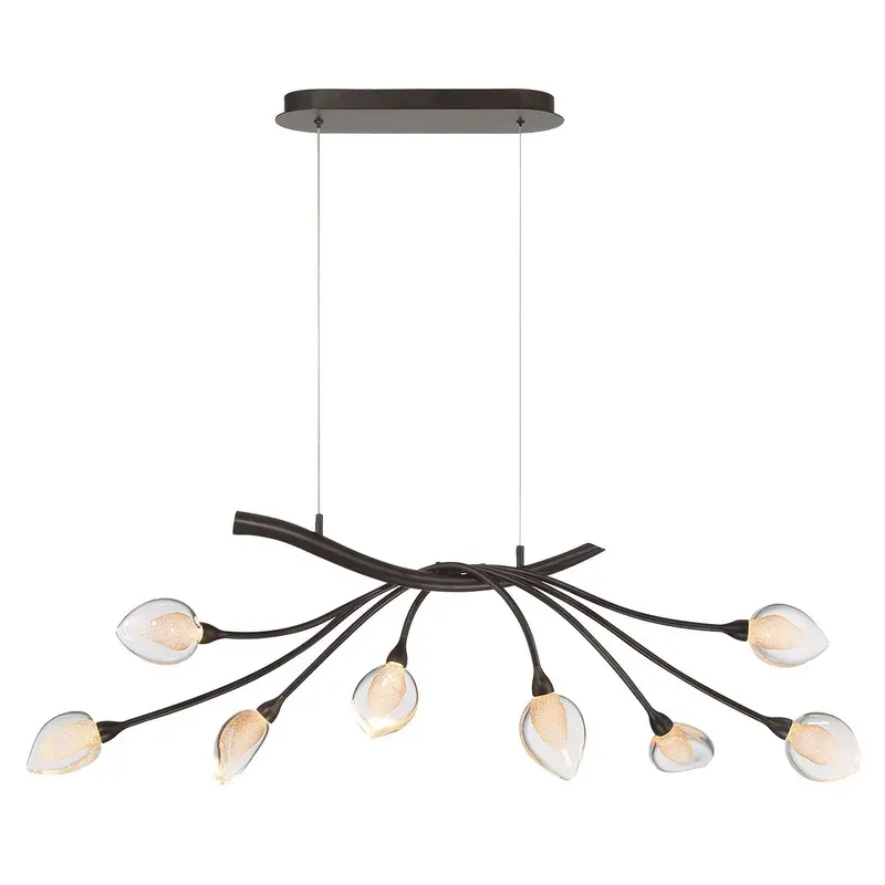 Modena LED Chandelier Black With Gold Accent