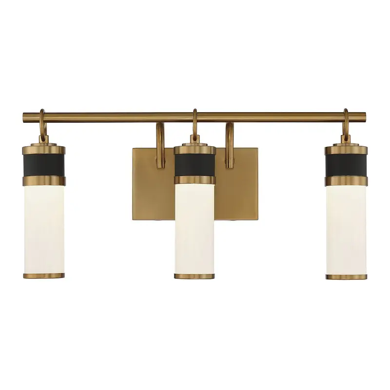 Abel LED Bathroom Vanity Matte Black with Warm Brass