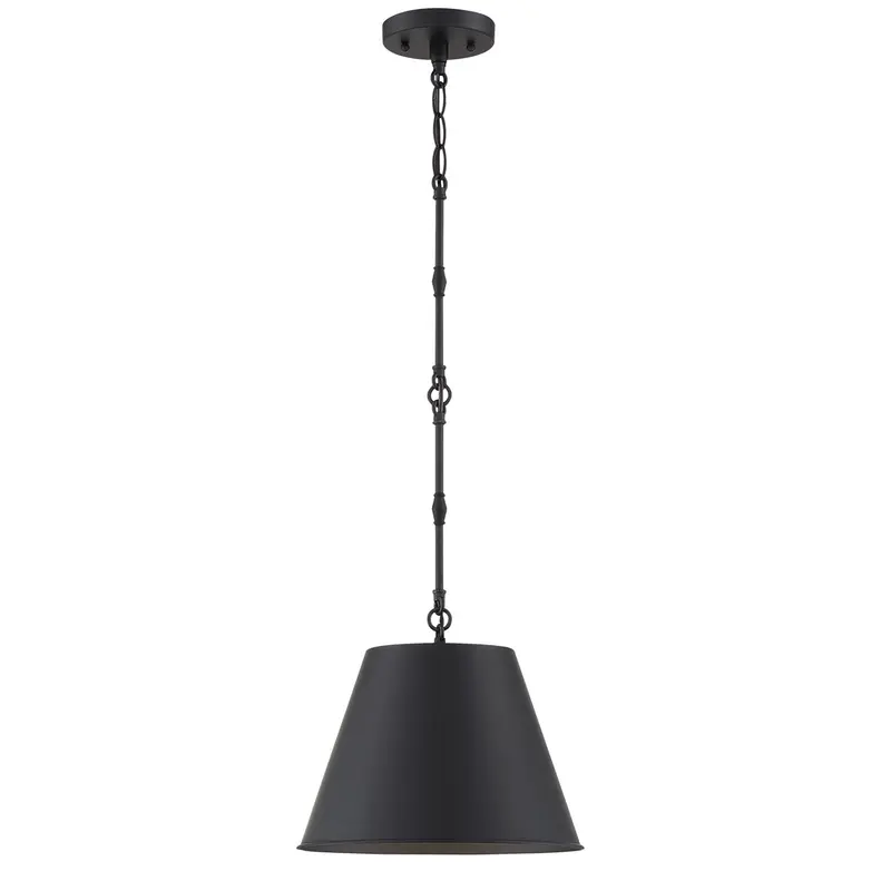 Alden One Light Pendant Matte Black