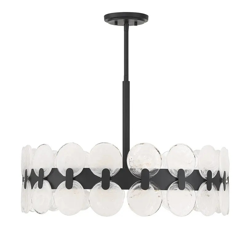 Boca Six Light Chandelier Matte Black