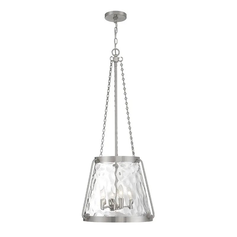 Crawford Four Light Pendant Satin Nickel