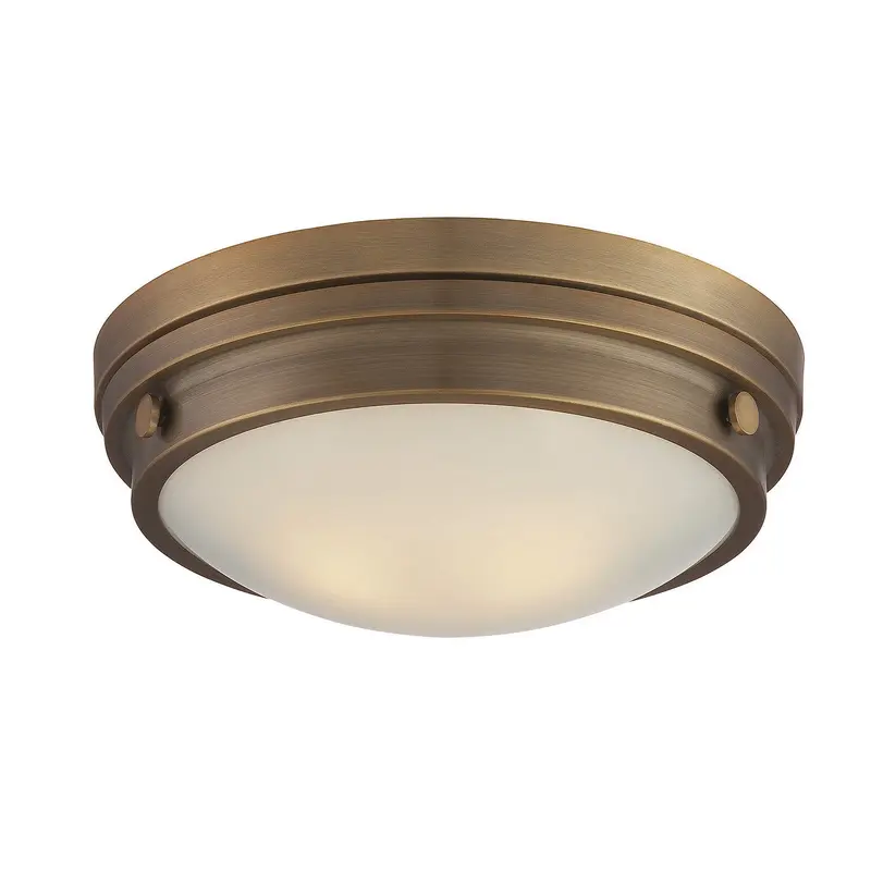 Lucerne Two Light Flush Mount Warm Brass