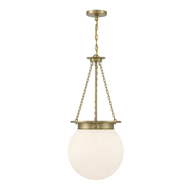 Manor Three Light Pendant Warm Brass