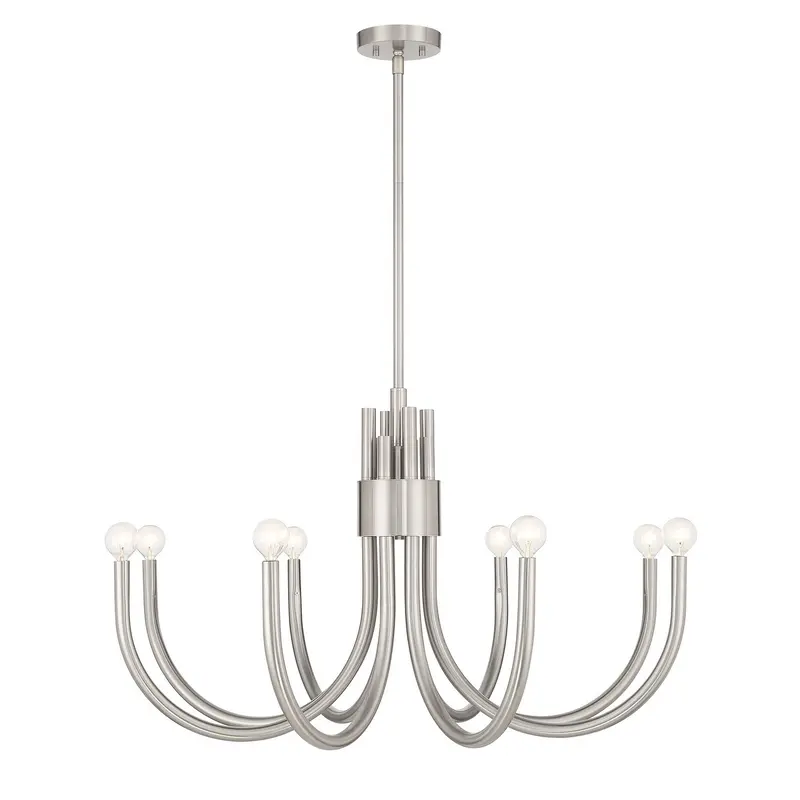 Sorrento Eight Light Chandelier Satin Nickel