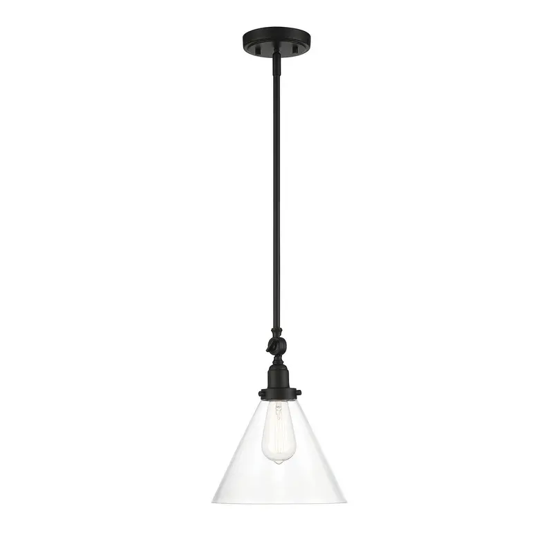 Drake One Light Pendant Matte Black