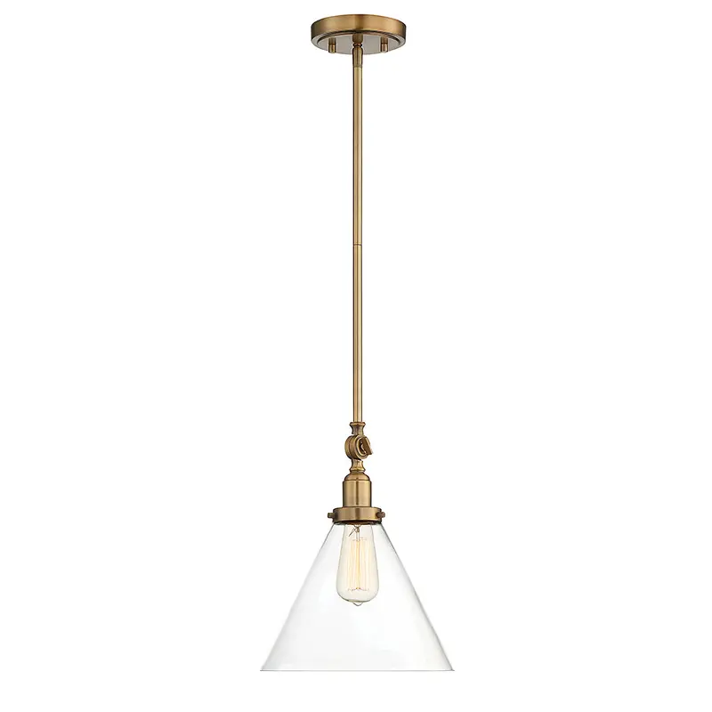 Drake One Light Pendant Warm Brass