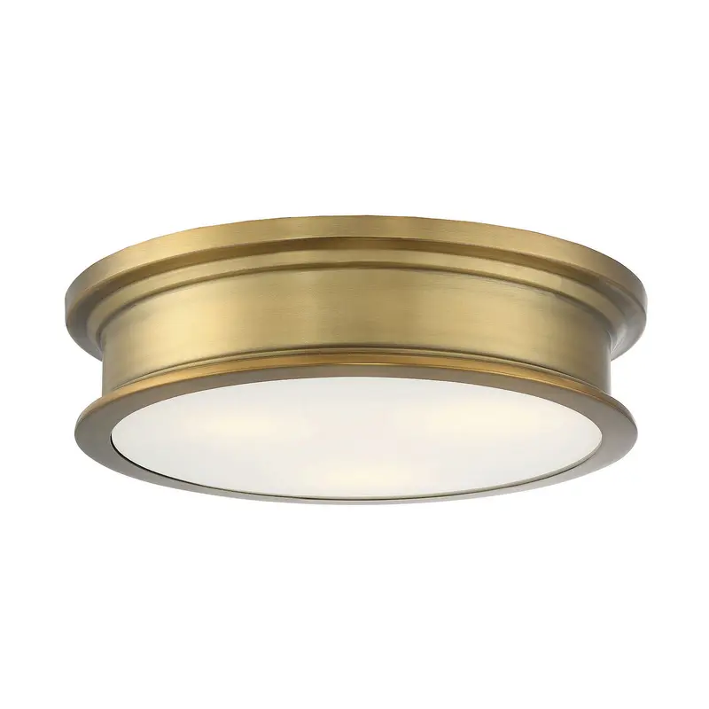 Watkins Three Light Flush Mount Warm Brass