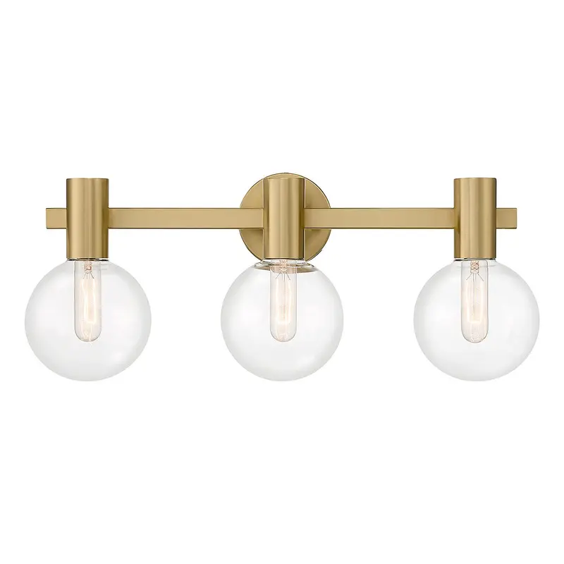 Wright Three Light Bathroom Vanity Warm Brass